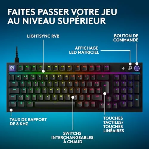 Logitech G316 X 98 Clavier Mécanique 98% Hot-Swap RGB LIGHTSYNC - vue 3