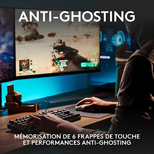 Logitech G G413 TKL SE Mécanique Tactile AZERTY Rétroéclairage Blanc - vue 5