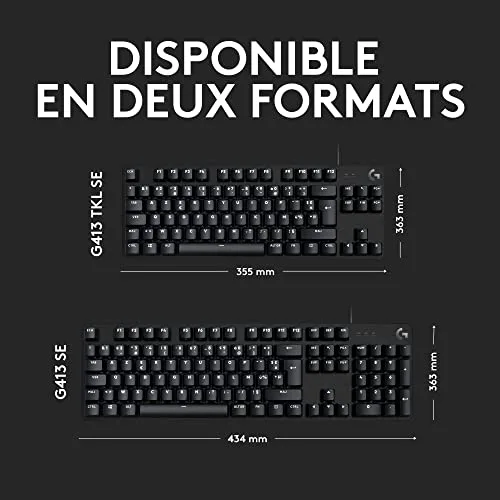 Logitech G G413 TKL SE Mécanique Tactile AZERTY Rétroéclairage Blanc - vue 7