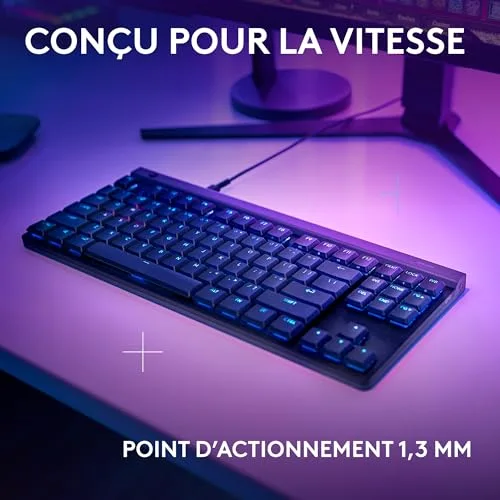 Clavier gamer - Filaire - Logitech G - G515 TKL - AZERTY - Mécanique - RGB - Noir - vue 3