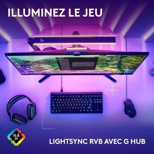 Clavier gamer - Filaire - Logitech G - G515 TKL - AZERTY - Mécanique - RGB - Noir - vue 6