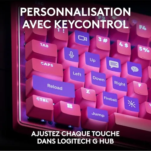 Logitech G Pro X TKL Rapid Rose AZERTY - vue 5