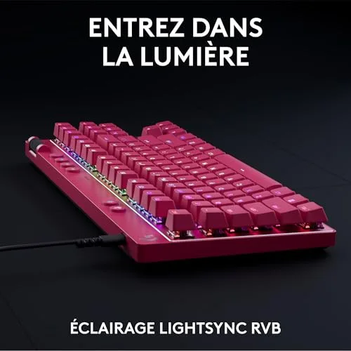 Logitech G Pro X TKL Rapid Rose AZERTY - vue 6