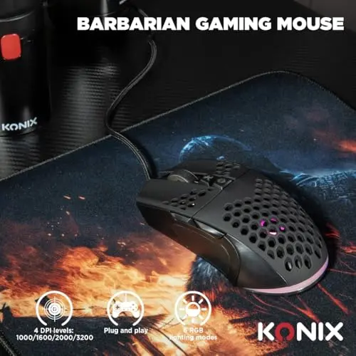 Clavier gamer - Konix - Barbarian Pack - Rétroéclairé - Filaire - Membrane - vue 4