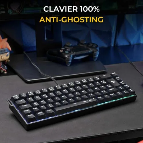 THE G-LAB Keyz Titanium Wireless 65% AZERTY RGB - vue 9