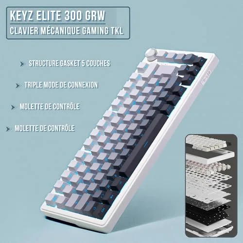 The G-Lab Keyz Elite 300 TKL 75% Sans fil triple mode RGB - vue 2
