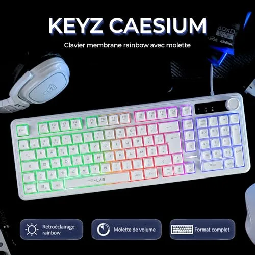 THE G-LAB Keyz Caesium Membrane RGB AZERTY Silencieux - vue 2