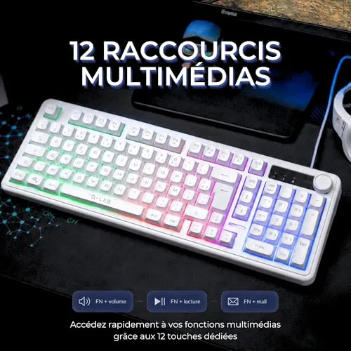 THE G-LAB Keyz Caesium Membrane RGB AZERTY Silencieux - vue 4