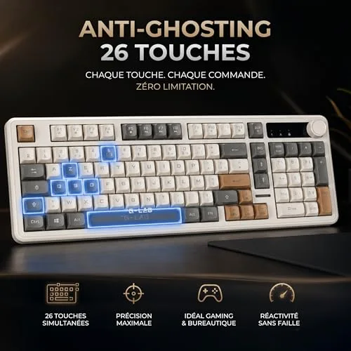 THE G-LAB KEYZ CAESIUM Membrane Silencieux RGB AZERTY - vue 7