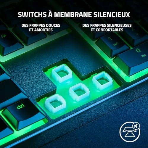 Razer Ornata V3 X Clavier gaming ergonomique silencieux RGB - vue 3
