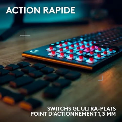 Logitech G915 Lightspeed GL Tactile AZERTY Noir - vue 3