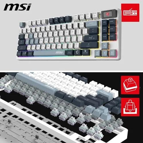 MSI FORGE GK600 TKL Wireless Blanc RGB - vue 2