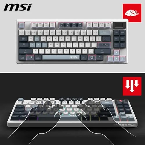 MSI FORGE GK600 TKL Wireless Blanc RGB - vue 3