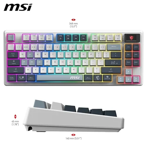 MSI FORGE GK600 TKL Wireless Blanc RGB - vue 7