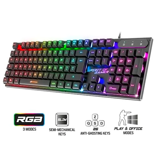 Spirit of Gamer PRO-K1 Clavier Semi-Mécanique RGB AZERTY - vue 7