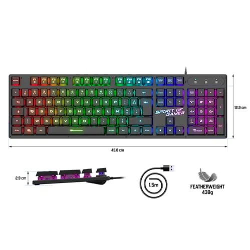 Spirit of Gamer PRO-K1 Clavier Semi-Mécanique RGB AZERTY - vue 9