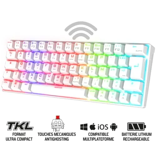 Spirit of Gamer XPERT K200 Mécanique Sans Fil 60% RGB AZERTY - vue 2