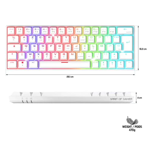 Spirit of Gamer XPERT K200 Mécanique Sans Fil 60% RGB AZERTY - vue 5