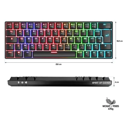 Spirit Of Gamer XPERT K200 Mécanique Sans Fil 60% RGB - vue 5