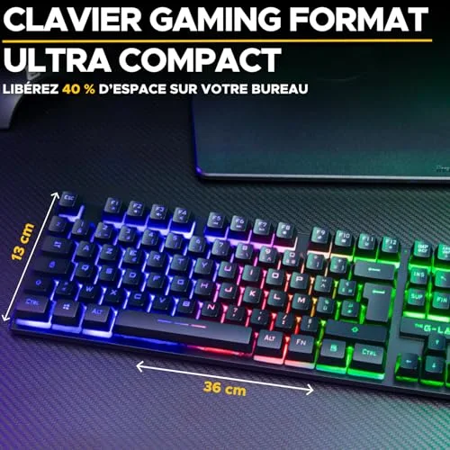 The G-Lab Keyz Caesium TKL Wireless Membrane RGB AZERTY - vue 2