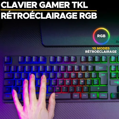 The G-Lab Keyz Caesium TKL Wireless Membrane RGB AZERTY - vue 4