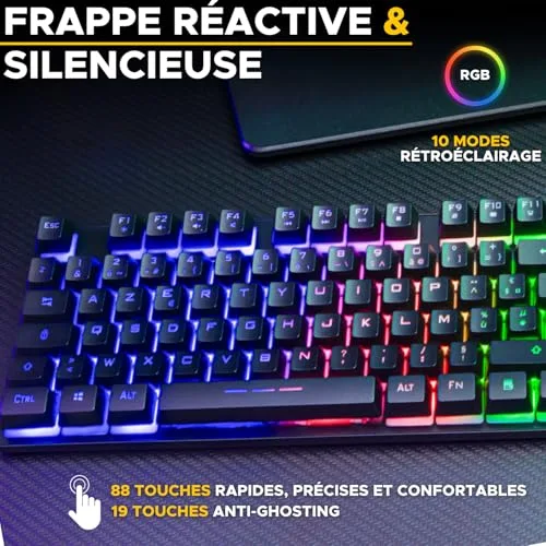 The G-Lab Keyz Caesium TKL Wireless Membrane RGB AZERTY - vue 5