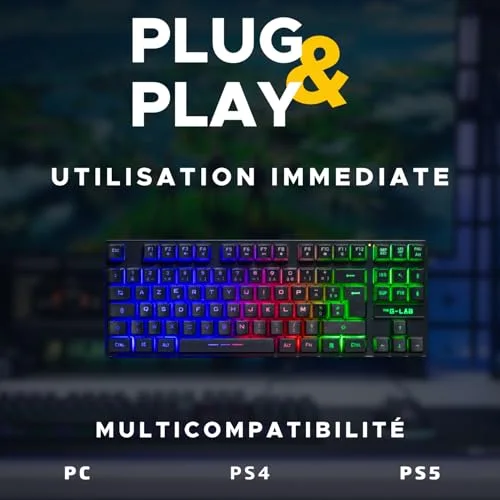 The G-Lab Keyz Caesium TKL Wireless Membrane RGB AZERTY - vue 6