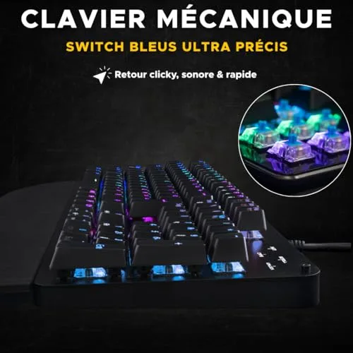 The G-Lab Keyz Carbon E Mécanique Switch Bleu AZERTY - vue 2