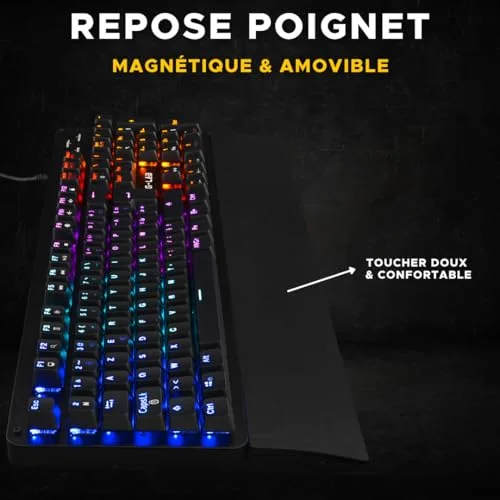 The G-Lab Keyz Carbon E Mécanique Switch Bleu AZERTY - vue 4
