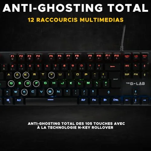 The G-Lab Keyz Carbon E Mécanique Switch Bleu AZERTY - vue 5