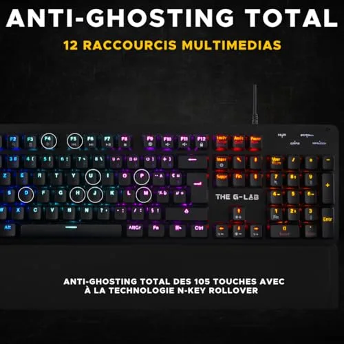 The G-Lab Keyz Carbon E Mécanique Switch Bleu AZERTY - vue 5