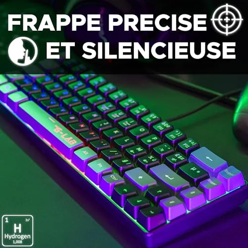 The G-Lab Keyz Hydrogen 60% Membrane Filaire AZERTY Noir/Gris - vue 4