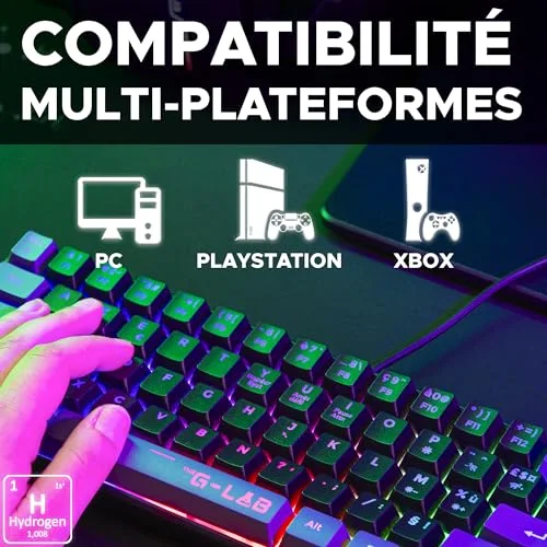 The G-Lab Keyz Hydrogen 60% Membrane Filaire AZERTY Noir/Gris - vue 5