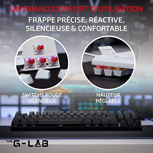 The G-Lab Keyz Mercury TKL Mécanique Switch Rouge AZERTY - vue 3