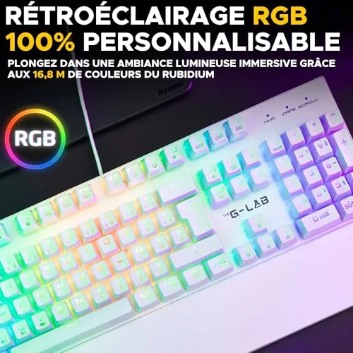The G-Lab KEYZ RUBIDIUM Mécanique Switch Rouge RGB AZERTY - vue 2