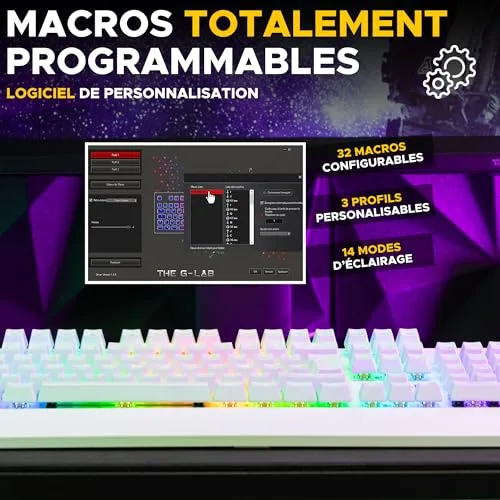 The G-Lab KEYZ RUBIDIUM Mécanique Switch Rouge RGB AZERTY - vue 5