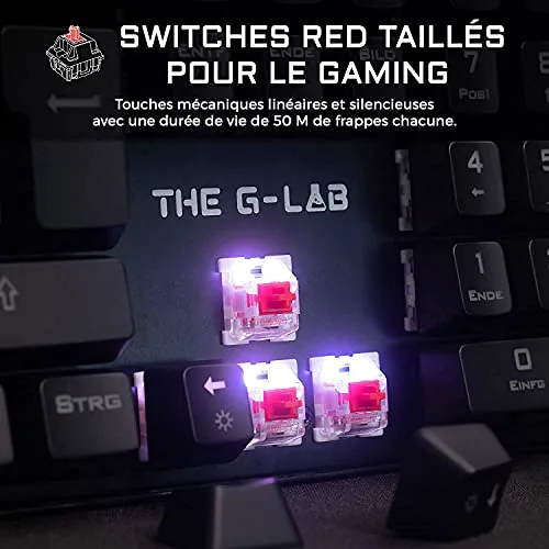 The G-Lab KEYZ RUBIDIUM Mécanique Switch Rouge RGB AZERTY - vue 2