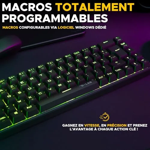 The G-Lab KEYZ TITAN Mécanique Switch Rouge Filaire RGB Noir - vue 5