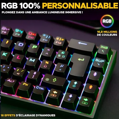 The G-Lab KEYZ TITAN 65% Mécanique RGB Sans Fil Triple Mode - vue 4
