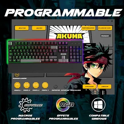 AKUMA Shonen K02 RGB Membrane AZERTY - vue 6