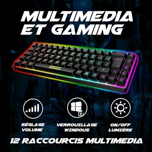 AKUMA Shonen T03 65% TKL Membrane RGB AZERTY - vue 5