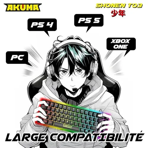 AKUMA Shonen T03 65% TKL Membrane RGB AZERTY - vue 7