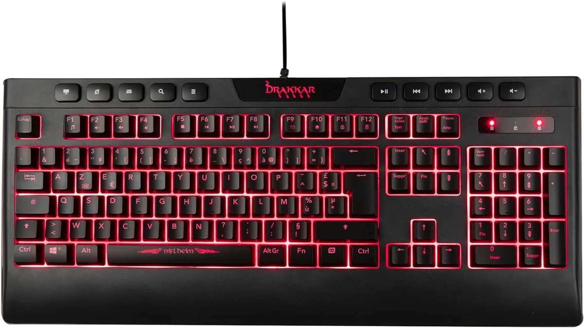 Konix Drakkar Niflheim Semi-Mécanique Rétroéclairé Rouge