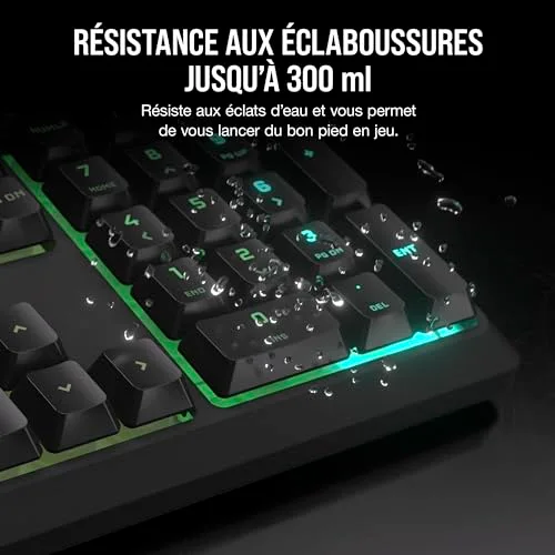 Corsair K55 Core RGB Membrane Full-size RGB 10 zones - vue 6