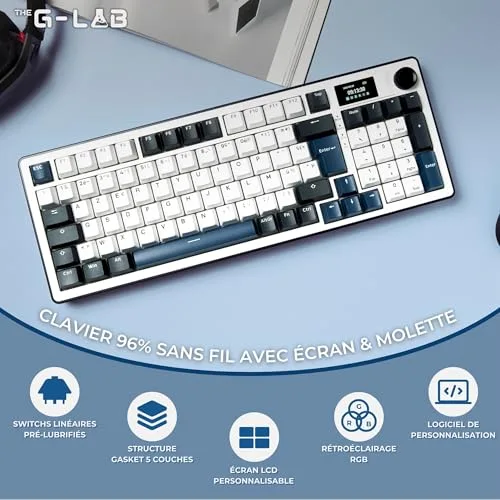 THE G-LAB Keyz Elite 450 96% Triple Mode RGB Hot-Swap - vue 3