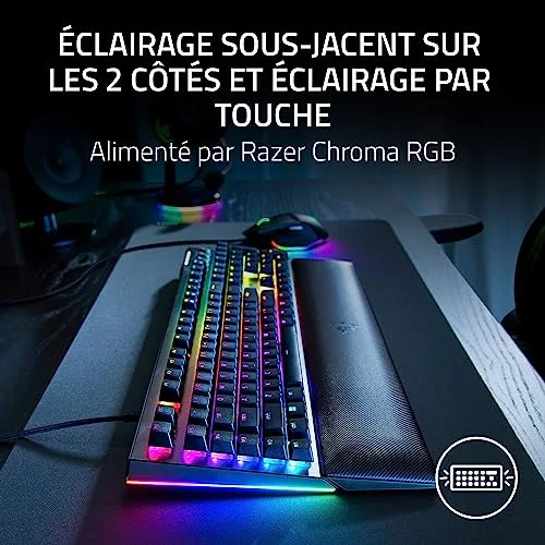 Razer BlackWidow V4 Pro Switches verts AZERTY - vue 3