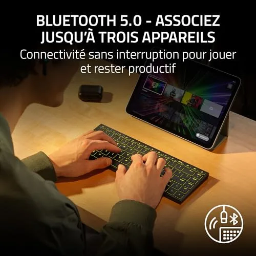 Razer Joro clavier gaming sans fil RGB ultra low-profile - vue 8