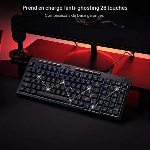 Redragon K515-RGB Shiva 98, membrane RGB - vue 6