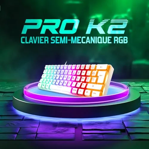 Spirit of Gamer PRO-K2 ARTIC Semi-mécanique RGB AZERTY 60% - vue 8