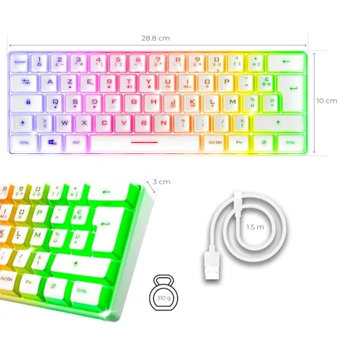Spirit of Gamer PRO-K2 ARTIC Semi-mécanique RGB AZERTY 60% - vue 9